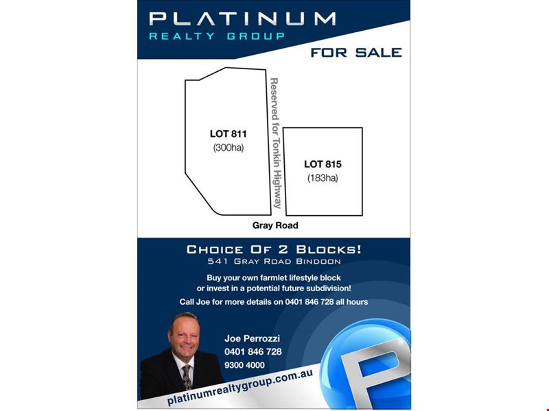 Lot 811 & 815, 541 Gray Road, Bindoon WA 6502
